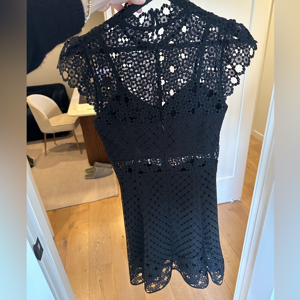 Sandro black puff sleeve dress. Size 1 sandro.